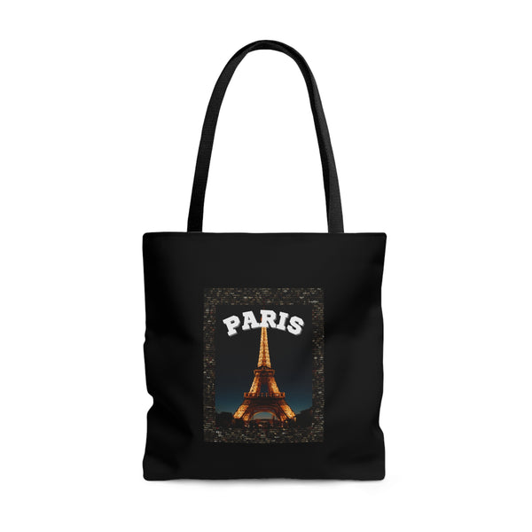 Paris At Night -AOP Tote Bag (BLACK)