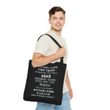 NYC Neighborhoods- AOP Tote Bag (BLACK)