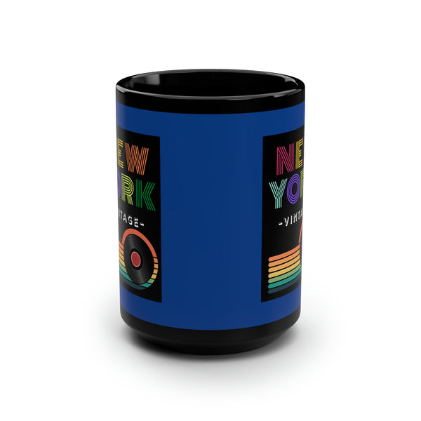 NEW YORK VINTAGE -Big Blue & Black Mug, 15oz (DARK BLUE)