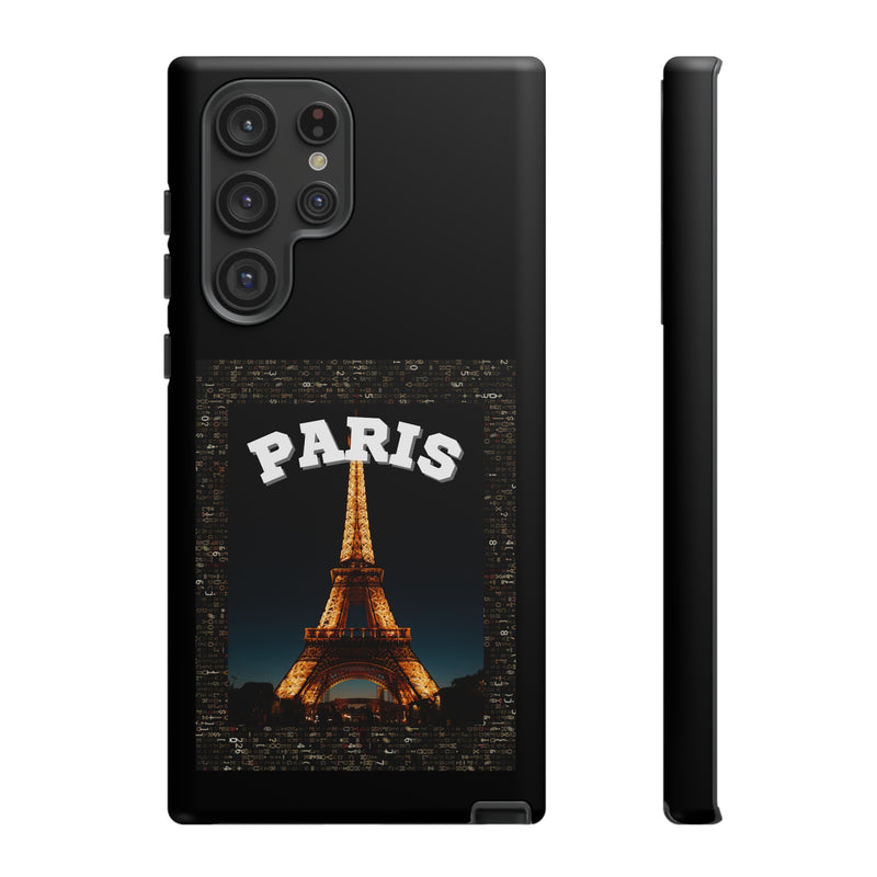 PARIS AT NIGHT- Tough Phone Cases - Fits Most Phone Sizes!! (BLACK)