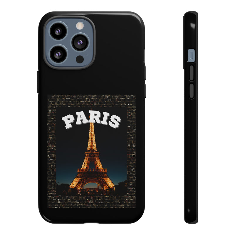 PARIS AT NIGHT- Tough Phone Cases - Fits Most Phone Sizes!! (BLACK)