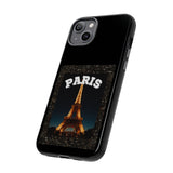 PARIS AT NIGHT- Tough Phone Cases - Fits Most Phone Sizes!! (BLACK)